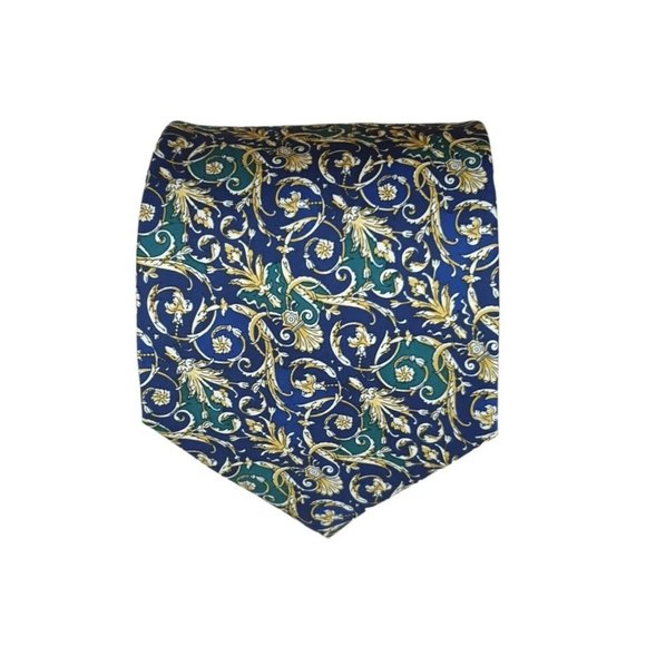 FENDI Blue Paisley Silk Tie ITALY 56